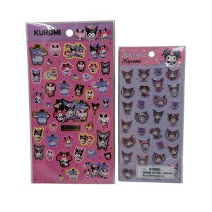 Sanrio Kuromi Lot Of 2 Gold Accent Puffy 2022 & 2023 Sticker Sheets Missing One